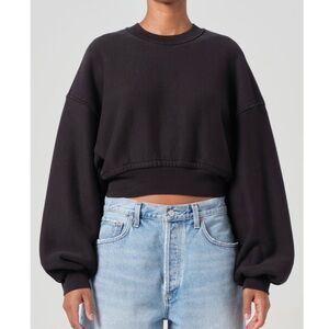 Agolde Kit Sweatshirt in Washed Black. Size XS